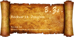 Bednarik Zsuzsa névjegykártya